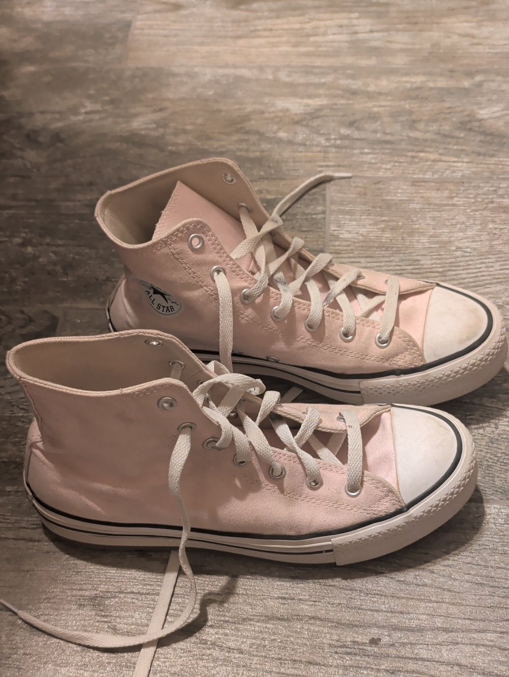 Converse High Top Sneakers in Pale Pink